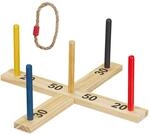 Relaxdays Ringwurfspiel Holz Natur 16 cm x 41 cm x 41 cm 380 g