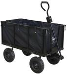 BERLINLODGE Bollerwagen All Black 205L mit Gitterauflage HxBxT 96x53x105cm...