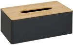 Relaxdays T&uuml;cherbox Kunststoff Bambus Schwarz 10 cm x 26 cm x 14 cm 340 g