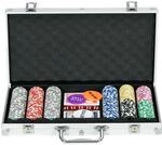 SPORTNOW Pokerkoffer Set Aluminium PS-Kunststoff Silber 38,5L x 23B x 6,5H cm