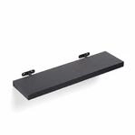 Relaxdays Wandregal MDF Schwarz mit Metallhalterung 100 cm x 23 cm x 4 cm