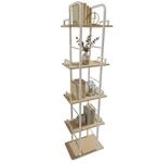 Relaxdays Standregal MDF Eisen Wei&szlig; mit 5 Ebenen 143 cm x 38 cm x 24 cm