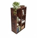 Relaxdays B&uuml;cherregal Vintage MDF Braun 5 F&auml;cher 80 cm x 50 cm x 24 cm 11 kg