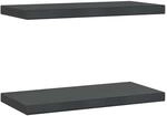 vidaXL Wandregale 2 Stk 50x23,5x3 cm Schwarz Edelstahl 30295