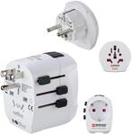 Hama Weltreiseadapter-Set World Travel Pro Light 2 x USB 3-polig Wei&szlig;