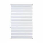 Relaxdays Doppelrollo Klemmfix Aluminium Polyester Wei&szlig; Ohne Bohren 90 cm x 150 cm