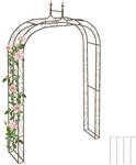 Relaxdays Rosenbogen Stahl Braun mit Spitzen 240 cm x 155 cm x 39 cm 5,5 kg