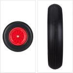 Relaxdays Schubkarrenrad Vollgummi Schwarz Rot Pannensicher 39 cm x 8,5 cm