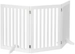 Relaxdays Absperrgitter 3 Panel MDF Wei&szlig; Verstellbar Zusammenklappbar 70 cm