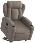 vidaXL Relaxsessel mit Aufstehhilfe Taupe Stoff Modell 22