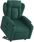 vidaXL Relaxsessel mit Aufstehhilfe Dunkelgr&uuml;n Stoff Modell 14