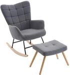 okwish Schaukelstuhl mit Armlehnen Fu&szlig;hocker Relaxsessel Wohnzimmer 68x88x91cm...