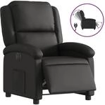 vidaXL Relaxsessel Elektrisch Schwarz Echtleder 3204254