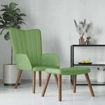vidaXL Relaxsessel mit Hocker Hellgr&uuml;n Samt 327669