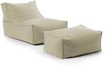 mokebo Outdoor Sitzsack und Pouf Der Sundowner Bean Bag mit F&uuml;llung und Hocker in