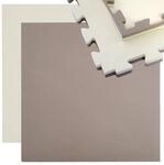 eyepower XL Trainingsmatte mit Rand 90 x 90 x 2,5 cm Beige