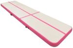 vidaXL Aufblasbare Gymnastikmatte mit Pumpe 800x100x20 cm PVC Rosa 92691
