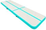 vidaXL Aufblasbare Gymnastikmatte mit Pumpe 600x100x15 cm PVC Gr&uuml;n 92669