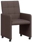 vidaXL Esszimmerst&uuml;hle mit Rollen 2 Stk Dunkelbraun 58 x 65 x 94 cm 42017833