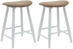 vidaXL Esszimmerst&uuml;hle 2 Stk Wei&szlig; 46 x 37 x 63 cm Massives Gummiholz 42020463