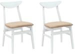 vidaXL Esszimmerst&uuml;hle 2 Stk Wei&szlig; 42 x 47,5 x 81 cm Massives Gummiholz 42020436