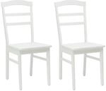 vidaXL Esszimmerstuhl 2 Stk Wei&szlig; Massives Gummiholz 42020498