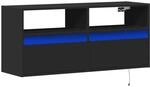 vidaXL TV-Wandschrank mit LED-Beleuchtung Schwarz 100x31x45 cm 852335