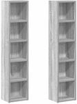 vidaXL CD-Regale 2 Stk Grau Sonoma 21x16x93,5 cm Holzwerkstoff 815319