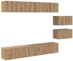 vidaXL TV-Schrank-Set Wandmontiert 8-Tlg Artisan-Eiche 60 x 30 x 30 cm 3393353