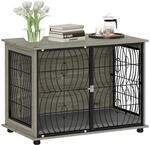 PawHut Hundek&auml;fig Spanplatte Stahl Grau 100L x 60B x 73,5H cm