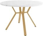 okwish Marmor-Esstisch X-f&ouml;rmiger Couchtisch Stabil und Langlebig 100 &times; 100...