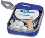Relaxdays Tischtennis-Set Holz Blau Rot Schwarz 2 Sterne Mit Tragetasche 27 x 18 x 4