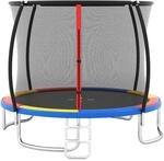 Costway Trampolin Outdoor &Oslash;305 cm mit Metallrahmen f&uuml;r Kinder Bunt