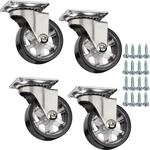 SOTECH 4 x M&ouml;belrolle RAPID &Oslash;50 mm Schwarz Ohne Bremse inkl. Schraubenset