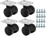 SOTECH 4 St&uuml;ck M&ouml;belrolle AACHEN &Oslash;35 mm Schwarz Anschraubplatte 47x47 mm Ohne