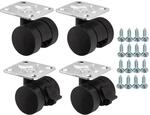 SOTECH SET M&ouml;belrolle AACHEN &Oslash;35 mm Schwarz Anschraubplatte 47x47 mm inkl.