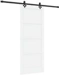 vidaXL Schiebet&uuml;r Wei&szlig; und Schwarz 83 x 202 cm Massives Kiefernholz 3445515