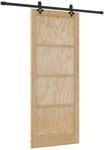 vidaXL Schiebet&uuml;r Natur und Schwarz 86 x 211 cm 3445511
