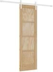 vidaXL Schiebet&uuml;r Natur und Wei&szlig; 61 x 198,5 cm 3445413