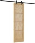 vidaXL Schiebet&uuml;r Natur und Schwarz 61 x 198,5 cm 3445512