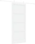 vidaXL Schiebet&uuml;r Wei&szlig; 83 x 202 cm Massives Kiefernholz 3445533