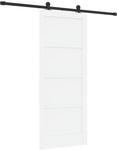vidaXL Schiebet&uuml;r Wei&szlig; und Schwarz 83 x 202 cm Massives Kiefernholz 3445461
