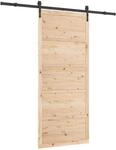 vidaXL Schiebet&uuml;r Natur 100 x 208 cm Massives Kiefernholz 3445625