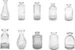 Relaxdays Dekovasen Glas Transparent 10er Set &oslash; 5 bis 8 cm 10 cm bis 14,7 cm