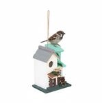 Relaxdays Vogelhaus Kiefernholz Mehrfarbig Wetterfest 23 cm x 18 cm x 13 cm