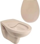 Calmwaters Wand-WC Sp&uuml;lrandlos Tiefsp&uuml;ler Set WC-Sitz Absenkautomatik
