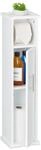 Relaxdays Toilettenpapierschrank MDF Bambus Metall Wei&szlig; Stehend Magnetverschluss 77