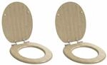 vidaXL Soft-Close Toilettensitz 2 Stk Heller Bambusfarbton 44 x 38 cm 3414532
