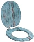 vidaXL Soft-Close Toilettensitz Blau 44 x 38 cm MDF-Platte 42027180