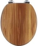WOLTU WC-Sitz mit Absenkautomatik MDF Holzkern Softclose Scharnier Oval